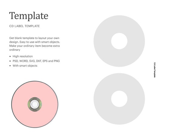 Cd Label Template Dvd Blank Label Template Cd Blank Label Etsy