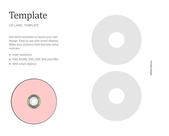 Cd Label Template Dvd Blank Label Template Cd Blank Label Etsy