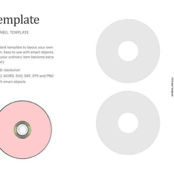 CD Label Template, DVD Blank Label Template, CD Blank Label Template | Cricut Silhouette | Silhouette Studio | Paper Size Letter