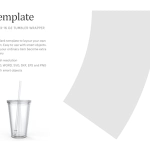 16 Oz Klare Tumbler Care Card Blank Vorlage, Geschäft Danke und Care Card | Cricut Silhouette | Silhouette-Studio | Papierformat Letter
