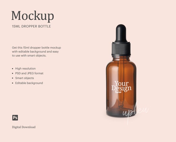 15 Ml Glass Dropper Bottle Mock Up Amber Glass Dropper Bottle Etsy