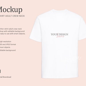 Download Unisex All Over Print T Shirt Mockup Template Add Your Own Etsy PSD Mockup Templates