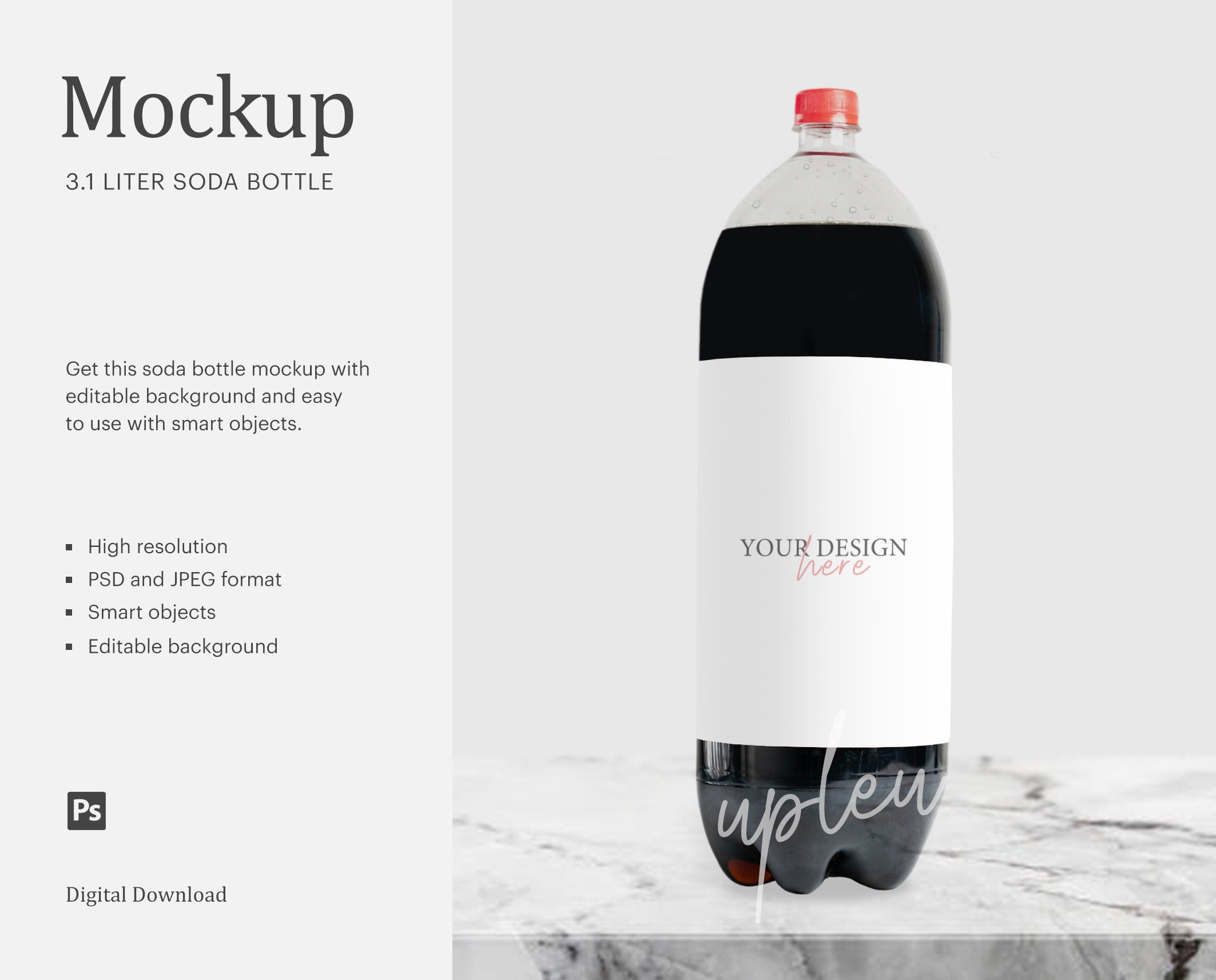 Download 3 Liter Soda Bottle Mockup 3 Liter Soda Label Bottle Soda | Etsy