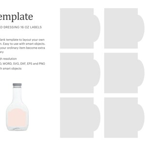 Étiquette vierge de salade de vinaigrette, étiquette de salade 16Oz, modèle d’étiquette de faveur de garde-manger | Silhouette Cricut | Studio de silhouettes | Format de papier Lettre