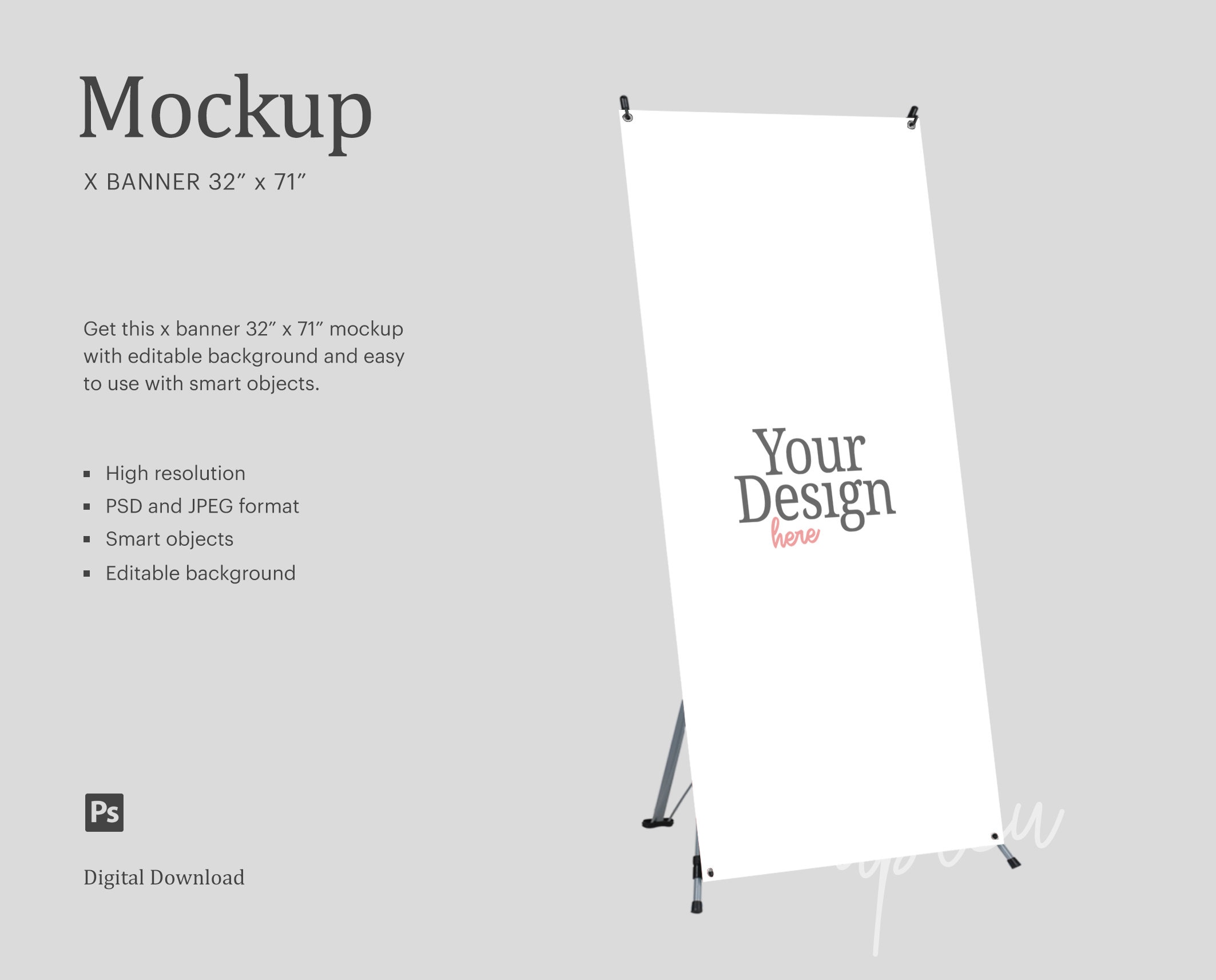 X Banner Mock Up Standing Banner Mock Up X Banner Stand Mock Etsy