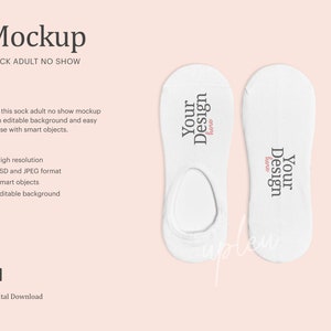Adult Socks No Show Mockup, Sublimation Socks Mockup, Invisible Socks Mockup | Compatible With Affinity Designer - Smart Object