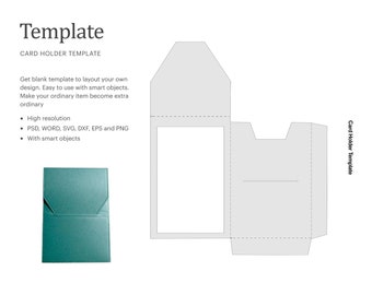 Card Holder Blank Template, Blank Gift Card Envelope Template, Card Envelope | Cricut Silhouette | Silhouette Studio | Paper Size Letter