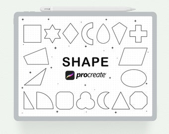 Tampons Procreate, 50 tampons Procreate, Pinceau géométrique basique, Design de forme, Pinceaux Procreate I Pad