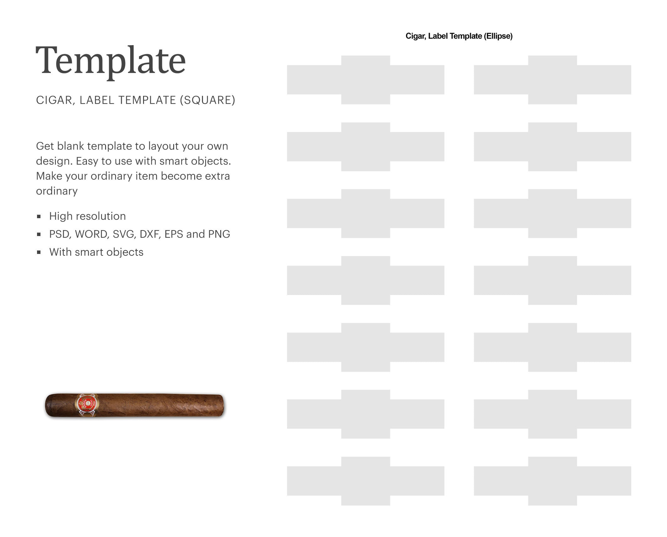 Cigar Label Square Template Party Favors Cigar Label  Etsy In Cigar Label Template