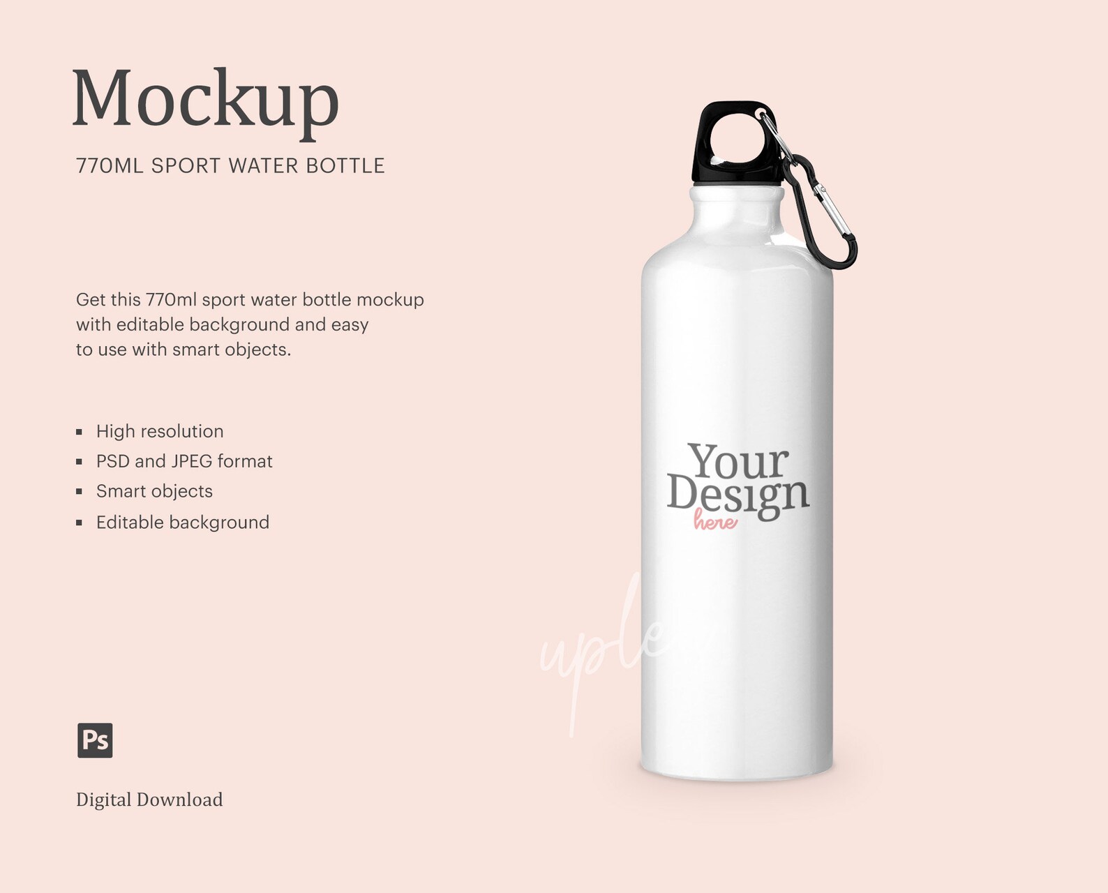 Download Stainless Steel Water Bottle Mock Up Sport Water Bottle Mock | Etsy