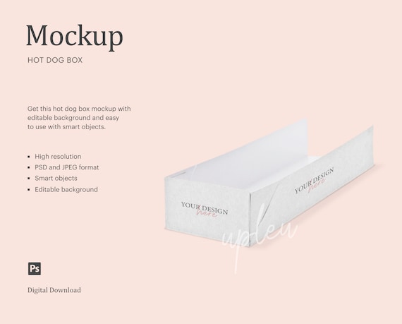 Hot Dog Box Mockup Hot Dog Tray Mockup Party Food Box Etsy
