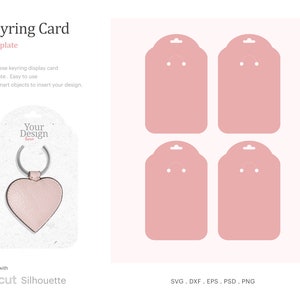 Carte de support de porte-clés 3 « x 4,79 » Modèle vierge, étiquette volante de porte-clés SVG | Silhouette Cricut | Studio de silhouettes | SVG, PSD, PNG, Eps, Dxf