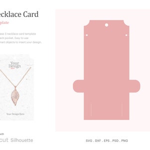 Modèle vierge de carte de visite avec poche pour collier, Étiquette volante SVG pour collier | Silhouette Cricut | Studio Silhouette | SVG, PNG, Psd, Dxf, Eps