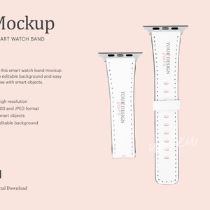 Smart Watch Band Mockup, Sublimation Smart Watch Band Mockup, Smart Watch Strap Mockup | Compatible With Affinity Designer - Smart Object