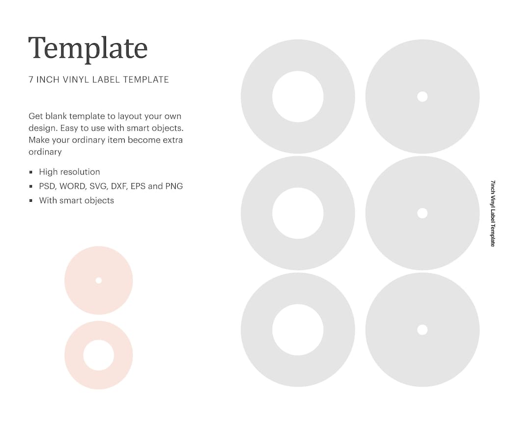 7 Vinyl Record Label Blank Template, Vinyl Label, Blank Label Template 7 Vinyl Record Label Blank Template, Vinyl Label, Blank Label Template