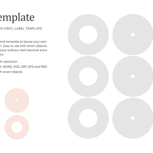 12 Vinyl Record Label Blank Template Vinyl Sticker - Etsy