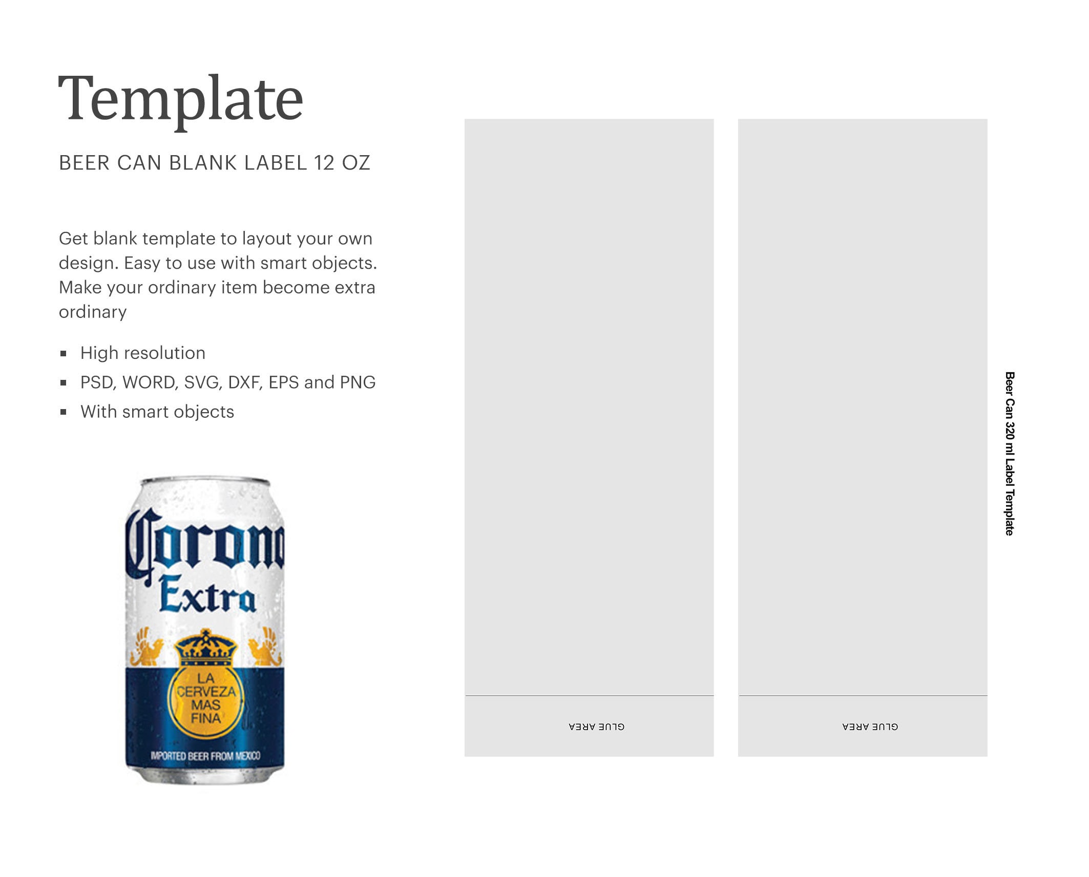 Custom Beer Can 12 oz Blank Label Template, Party Favor Beer Can Label | Cricut Silhouette | Silhouette Studio | Paper Size Letter