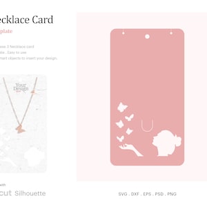 Necklace Display Card Blank Template Woman Shape Cutting, Necklace Card SVG | Cricut Silhouette | Silhouette Studio | SVG, Png, Psd, Dxf