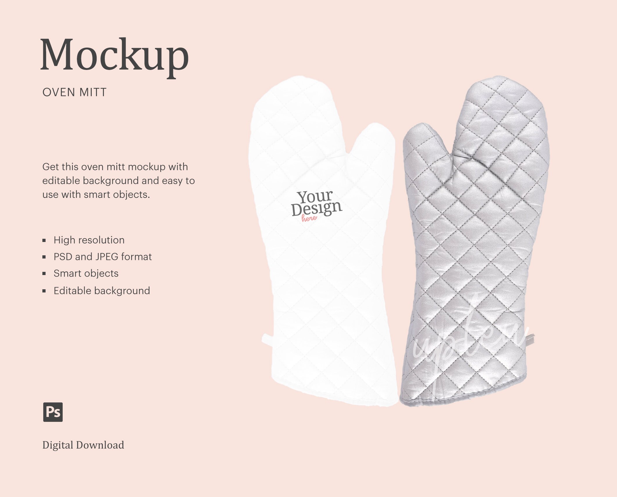 Download Oven Mitts Mock Up Hot Resistant Glove Mock Up Oven Glove Etsy