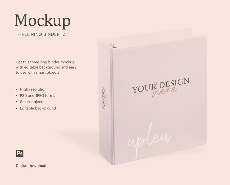 3 Ring Binder 1.5 Mockup Sublimation Mockup Binder Etsy