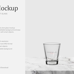 Shot Glass Mockup,  Blank Shot Glass, Shot Glasses, Clear Shot Glass Mockup | Compatible With Affinity Designer | Smart Object
