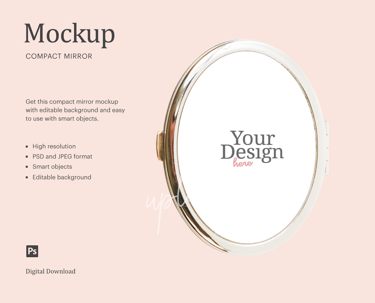 Download Mirror Mock Up Compact Mirror Mock Up Pocket Mirror Mock Up | Etsy