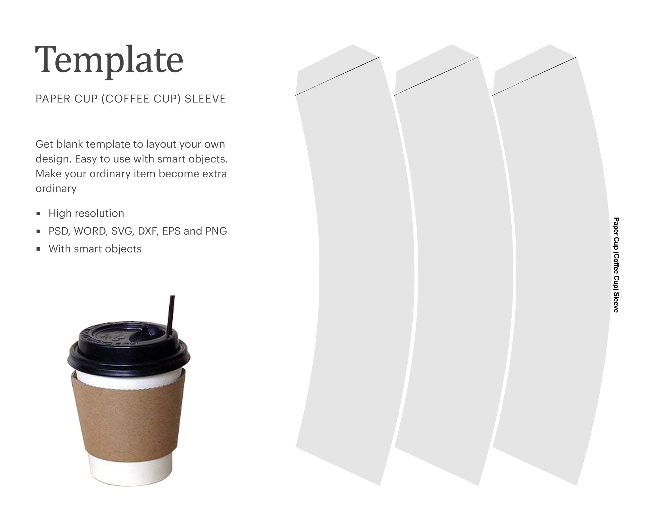 Coffee Cup Sleeve Wrappers Party Cup Wrapper Template Party 