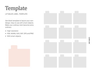 Lip Balm Label Blank Template 2.125