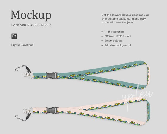 Download Double Sided Lanyard Mockup Sublimation Lanyard Mockup Etsy