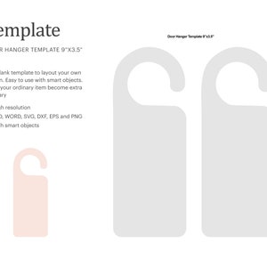 Türschild Blanko-Vorlage 9 "x 3,5", hängendes Türschild Blanko-Vorlage | Cricut Silhouette | Silhouette-Studio | Papierformat Letter