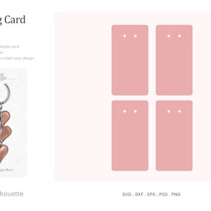 Keyring Display Card 2,5" x 4,79" sjabloon, sleutelhanger display, sleutelhanger kaart SVG | Cricut silhouet | Silhouetstudio | SVG, Psd, PNG, Eps