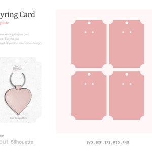 Modèle de carte d’affichage de porte-clés 3,5 « x 4,79 », étiquette volante de porte-clés, carte de porte-clés SVG | Silhouette Cricut | Studio de silhouettes | SVG, PSD, PNG, Eps