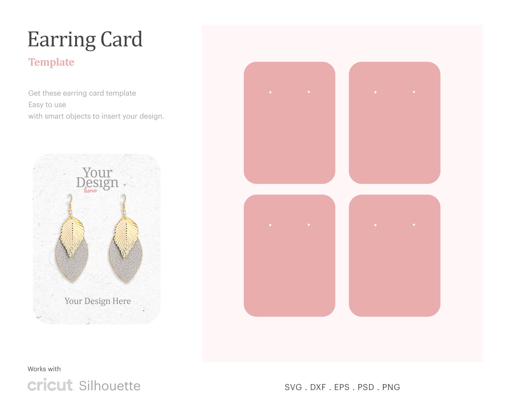 Custom Jewelry Display Card Template, Earring Jewellery Display Card,  Earring Display Card, Earring Tags, Earring Packaging 