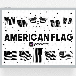 20 Flags Stamps Brushes, Procreate Flag Stamps, US Flag Stamps, American Flag Stamp Brushes, Patriotic Flag Stamp Brushes for Procreate