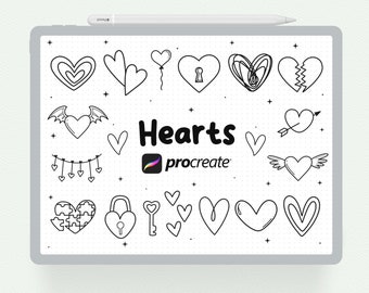 Procreate Stempel, 55 Herz Procreate Stempel, Liebe Pinsel, Form Stempel, Jurnal Stempel, Valentine Procreate Stempel Pinsel