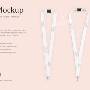 Lanyard Mock Up, Breakaway Lanyard Mock Up, Neck Strap Mock Up, Phone Strap Mock Up | Compatible With Affinity Designer | Smart Object