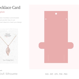Cartão de exibição de colar com modelo em branco de bolso, Cartão de colar SVG | Silhueta Cricut | Estúdio Silhueta | SVG, Png, Psd, Dxf, Eps
