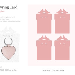 Présentoir porte-clés 3 x 4,79 po. Modèle en forme de boîte-cadeau, Porte-clés carte SVG | Silhouette Cricut | Studio de silhouette | SVG, Psd, PNG, Eps, Dxf
