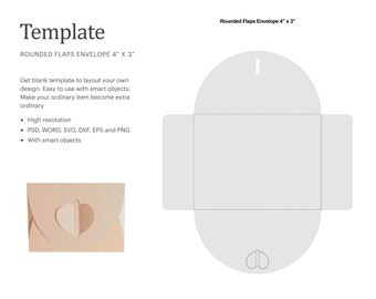 rounded envelope 4 x 3 blank template card etsy