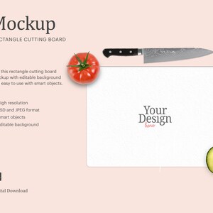Cutting Board 11.25" x 15.5" Mockup, Sublimation Cutting Board Mockup, Chopping Board | Compatible With Affinity Designer - Smart Object