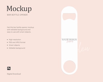 Maquete de abridor de garrafas de bar, maquete de abridor de garrafas de sublimação, abridor de garrafas plano | Compatível com Affinity Designer - Objeto Inteligente