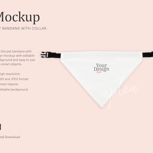 Pet Collar Mock Up, Pet Collar Bandana Mock Up, Pet Bandana Mock Up | Compatible With Affinity Designer - Smart Object