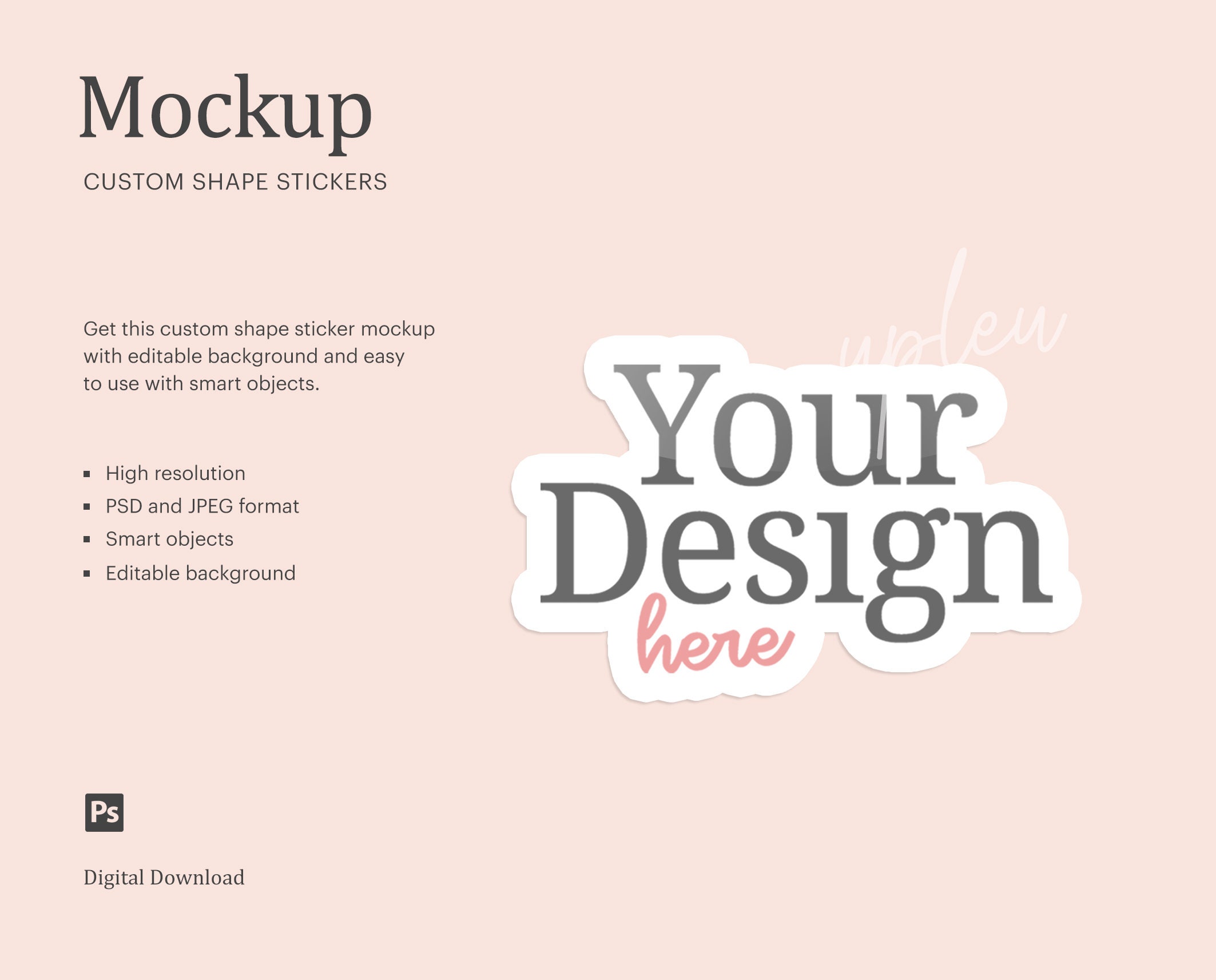 Custom Shape Sticker Mockup