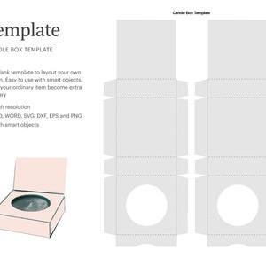 Kerzenschachtel Blanko-Vorlage, Souvenir Box Blanko-Vorlage, Shop Favor Boxes | Cricut Silhouette | Silhouette-Studio | Papierformat Letter