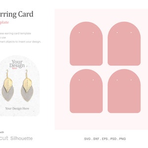 Earring Card Template 3" x 4", Earring Card SVG, Dangle Earring Card Holder, Earring Display SVG, Cricut Silhouette, Psd, SVG, Png, Dxf