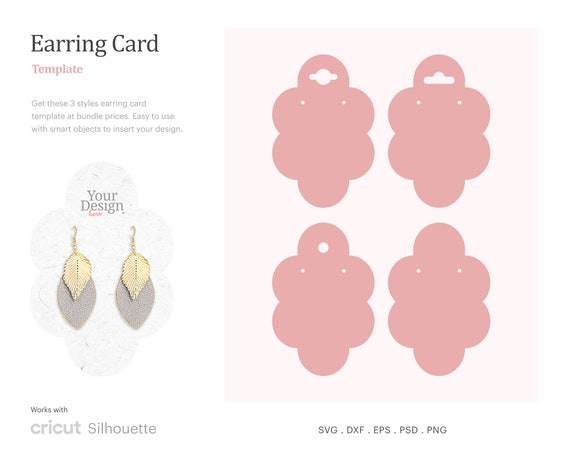 Download Cloud Shape Earring Card Template Earring Card Svg Dangle Etsy