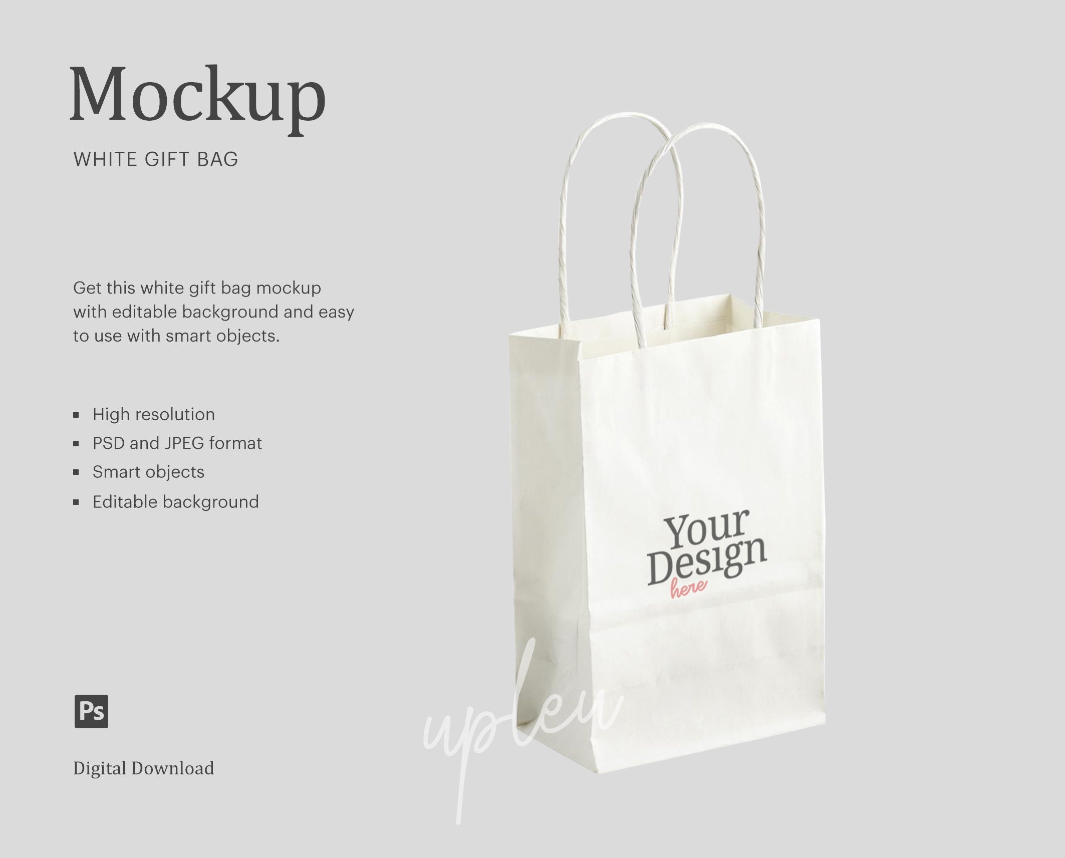 Gift Bag Mock Up Paper Gift Bag Mock Up White Gift Bag Mock | Etsy