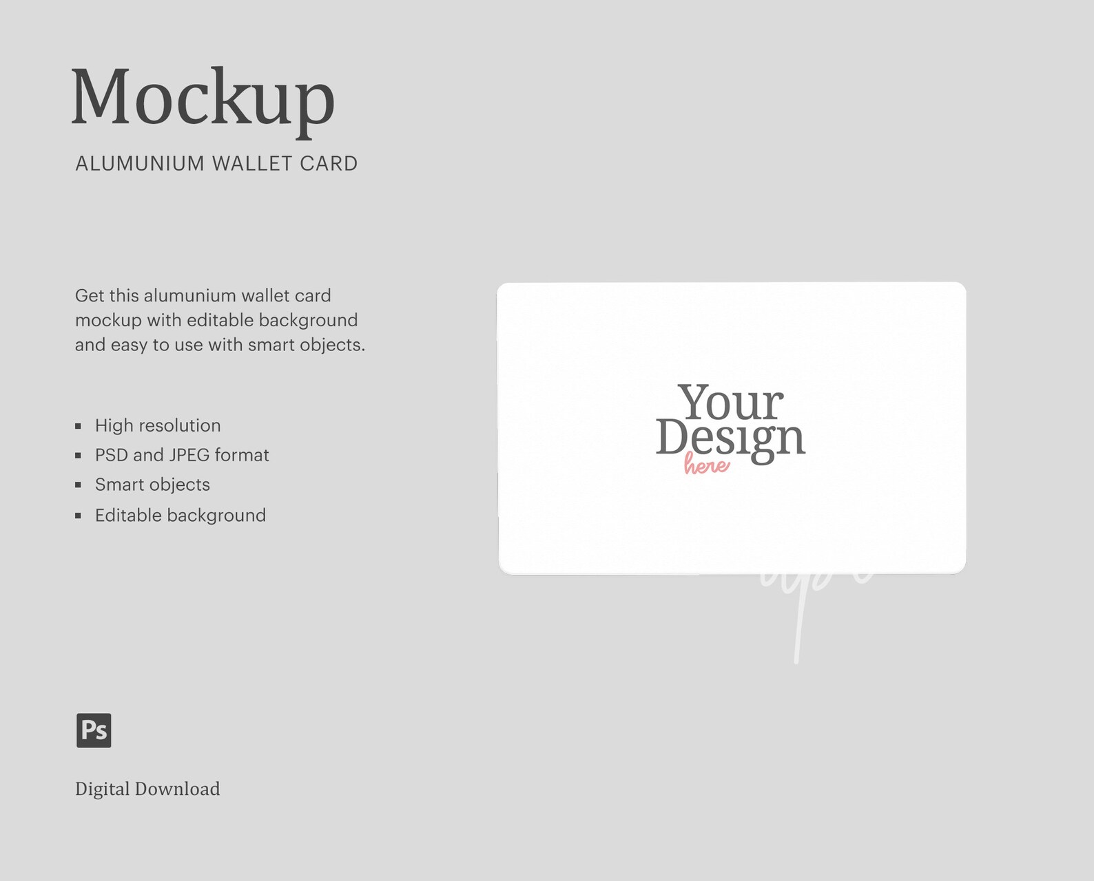 Download Aluminium Wallet Card Mockup Metal Wallet Card Wallet Insert | Etsy