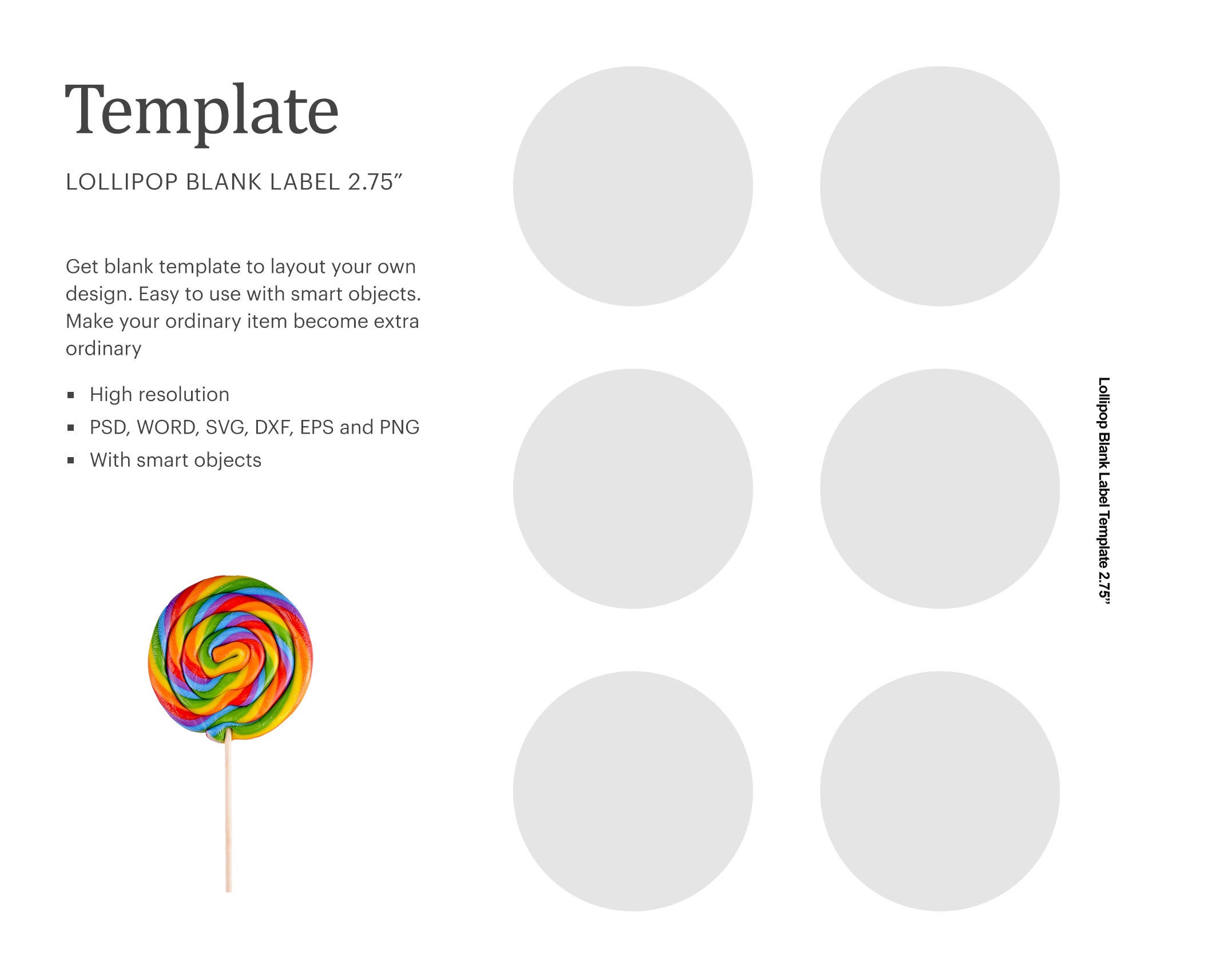 2.75 Swirl Lollipop Label Template Party Favor Lollipop Etsy Australia
