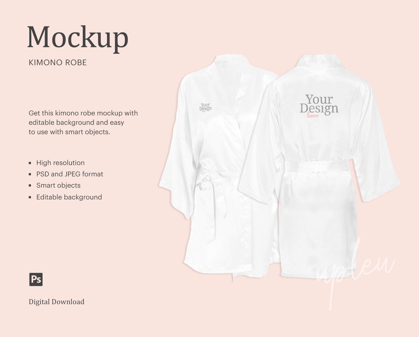 Kimono Robe Mockup, Bath Suit Mock Up, Bath Cloth Mock Up, Bathrobe ...